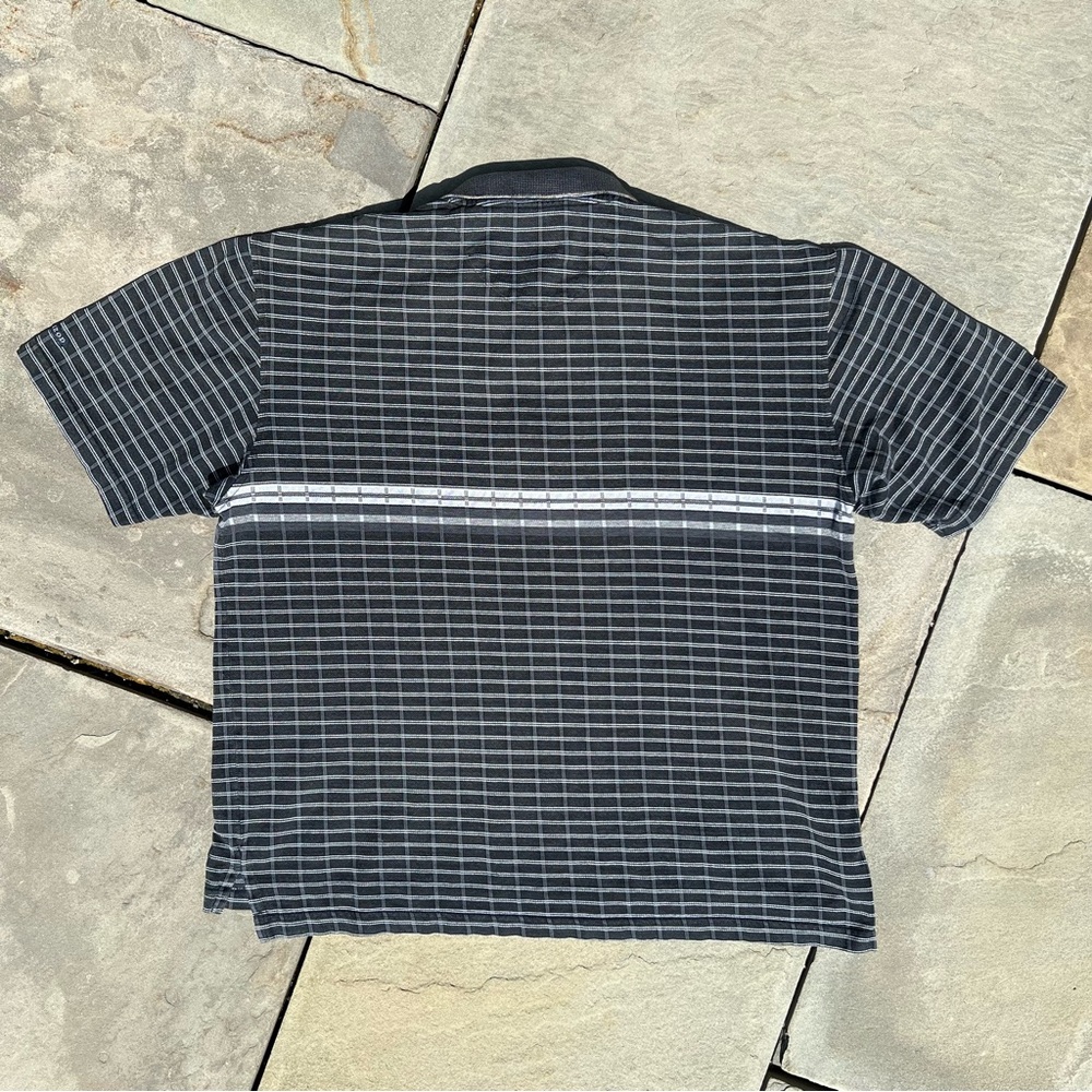 Y2k Rectangle Pattern Chest Stripe Polo - image 2